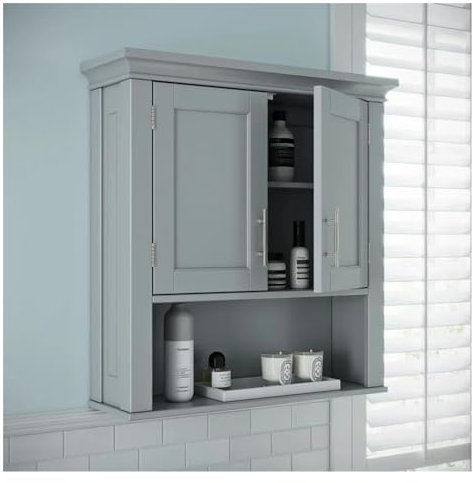 Cenz-888 Badezimmer-Aufbewahrungsschrank Badezimmer-Wandschrank mit Sammeltür, 1 offenes Regal und 2 Innenregale Aufbewahrungsmedizinschränke