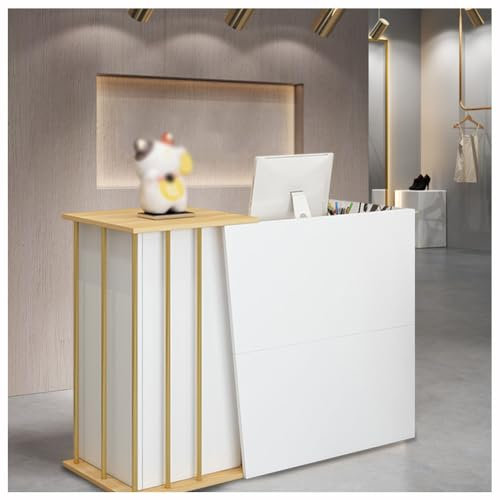 SPXMQSS Empfangstheke Kosmetikstudio, Empfangstresen mit Schubladen, Bürotheke Rezeption Tisch, Rezeptionstheke Mit GroßEm Stauraum, Rezeption, Laden-Theke, Verkaufstheke