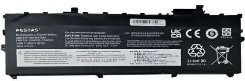 FESTAS 01AV430 Laptop Ersatz Akku für Lenovo ThinkPad X1 Carbon 6th Gen, ThinkPad X1 Carbon 5th Gen,ThinkPad X1 Carbon 2017/2018 Series 01AV429 01AV431 01AV494 SB10K97586 SB10K97587 SB10K97588