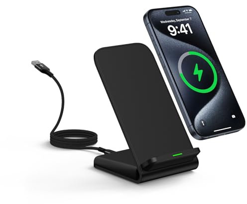 Google Pixel 9 Wireless Charger Stand Fast Charging for Pixel 9A 9 Pro XL Fold 9 8A 7A 8 7 6 Pro,15W Phone Wireless Charger Station for Samsung Galaxy S25 S24 S23 S22 S21 S20 Ultra FE,iPhone 16 15