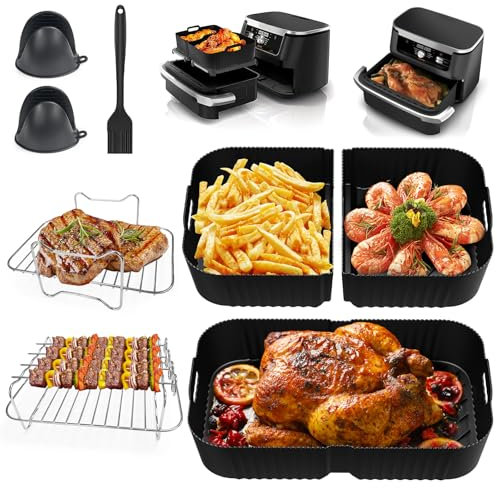 Heißluftfritteuse Zubehör Silikonform für Ninja AF500, Dual Zone Airfryer Zubehör für Ninja Air Frye, BPA-frei, Air Fryer Accessories Weiteres Zubehör im Lieferumfang Enthalten