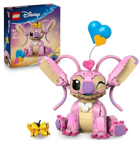 LEGO | Disney Ángela - Juguete de Construcción de Lilo y Stitch - Figura Articulada de Amiga de Stitch con 3 Globos de Corazón y Mariposa - Regalo para Niñas y Niños de 9+ Años y Fans Adultos 43257