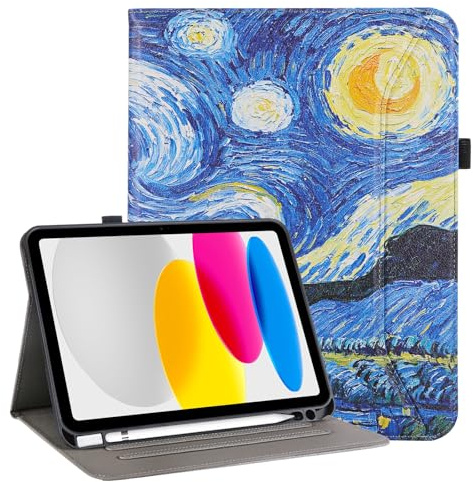 Vakarey per iPad A16 Cover 11 Pollici 2025,Cover per iPad 10 Generazione/11 Generazione Custodia con Portapenne,Cielo stellato