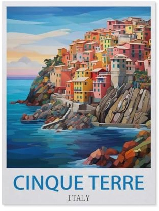 Peinture Numero Adulte,Cinque Terre, Italie,Acryliques Peinture par Numéros pour Adultes Débutants Enfants, Loisirs Créatifs Adultes pour Tableau Decoration Murale(20x30cm)7,8x11,8 pouces-CO59