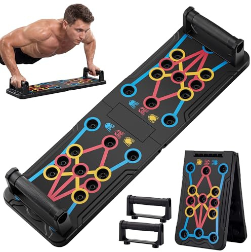 15-in-1 faltbarer Liegestütz-Ständer, Fitnessgerät, Trainingsgerät für Zuhause, Männer und Frauen, verstellbares Liegestützbrett für Brust-, Bauch-, Arm- und Rumpftraining, tragbares Liegestützbrett