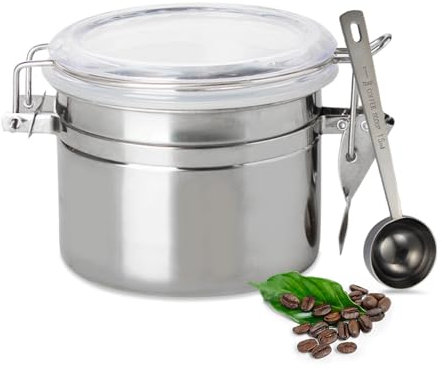 YZROHYI Kaffeedose Luftdicht Edelstahl,Kaffeebohnen Behälter Luftdicht Kaffeebehälter,Stainless Steel Coffee Container,Coffee Can,Kaffeepulver Behälter Mit Löffel,Aufbewahrung Kaffeedose Gemahlen