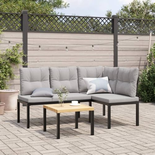 Festnight Balkon Lounge Klein Ecklounge Gartenlounge Set Metall Lounge Möbel Outdoor Balkonmöbel Kleiner Balkon Sofa Ecksofa Terrassenmöbel Gartenmöbel Loungemöbel Terrasse
