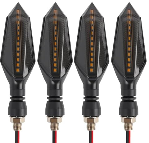 Wvxilyr 4 Pezzi Frecce LED Moto,Indicatori di Direzione Moto, 12V Universale Indicatore di Direzione del Motociclo con Luci LED Blu e Ambra, Indicatori Lampeggianti per Scooter, ATV