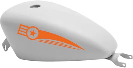 DualColorStampe 2 Adesivi Stickers compatibili con Harley Davidson per serbatoio 12 24 litri Moto Custom M0141 (ARANCIONE 35)