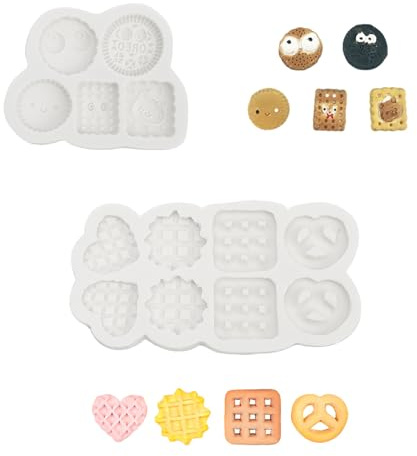 MYLERCT 2 Stück Silikon Waffelform Airfryer – 9 Verschiedene Muster | Hochtemperaturbeständig Silikon Waffeleinsatz, Waffelform für Airfryer，Antihaftbeschichtet, für Waffeln, Muffins & Pralinen
