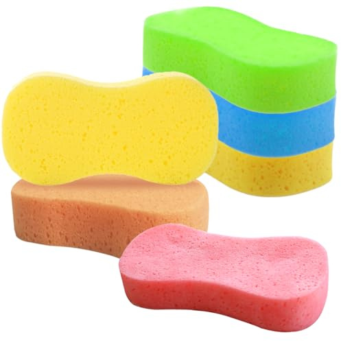 6 Pezzi Spugna per Pulizia Auto Grande, Ultra Spugne Grandi Per Lavaggio, Grandi Spugne Auto Lavaggio Antiscratch, Spugnes per Autolavaggio in Porosa Alta, Spugnes Autolavaggio, per Moto, Barche