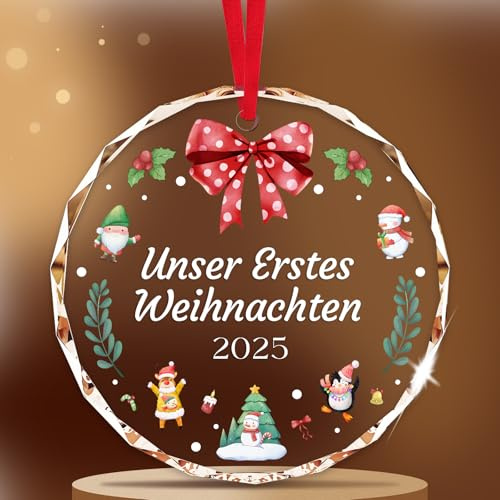 Personalisierte Weihnachtskugeln 2026 - Erste Weihnachtskugel für Frischverheiratete mit Individueller Gestaltung, Christbaum-Deko für Paare bei ihrem ersten Weihnachtsfeiertag