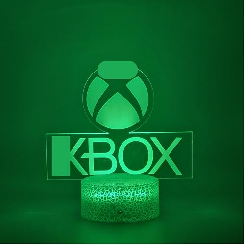 Gaming Lampe, 16 Farben LED mit Fernbedienung, 3D USB Lampe mit Kabel, dekoratives Nachtlicht für Schlafzimmer, Geschenk für Gamer, Kinder, Jungen und Videospiel-Liebhaber (Ibox)