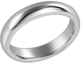 Verlobungsringe Damen, Damenring Platin Polierter Bandring Weißgold Größe 65 (20.7)