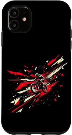 Hülle für iPhone 11 Dynamischer Mountainbiker in Bewegung