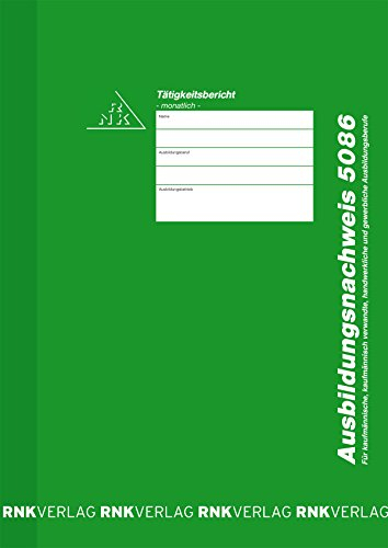 RNKVERLAG 5086 - Ausbildungsnachweis Block für alle Ausbildungsberufe, für monatliche Eintragungen, 1 Stück
