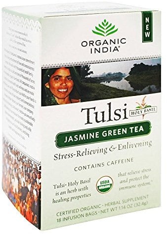 Organic India Tulsi Green Tea, Jasmine, 18 Count