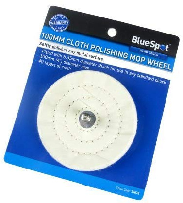 Blue Spot 19674 100mm Polishing Mop 6.35mm Shank