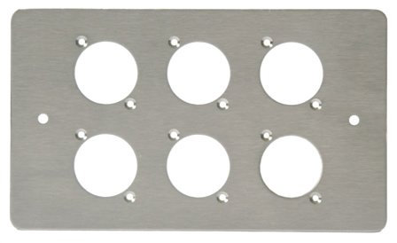AllMetalParts 6 Way XLR Double Gang Face Plate Brushed Stainless [PC]