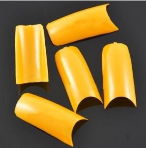 500 pcs New Professional French false nails for acrylic nail art tips design decoration (Supreme) Opaque Yellow
