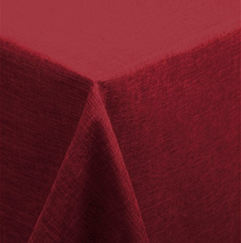 Unbekannt Tischdecke 160x160 cm eckig Struktur Leinen-Optik beschichtet Wasser und Schmutz abweisend Lotuseffekt #1177 (Bordeaux)