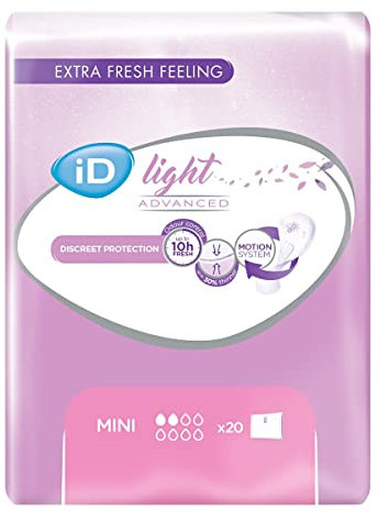 ID Frauen-Einlage Mini, 20 Stück, leicht, Inkontinenz-Einlage, Binde, Saugleistung: 170 ml