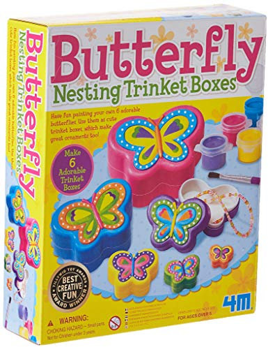 4M Butterfly Nesting Trinket Boxes (Multi-Colour)