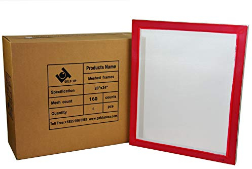 50,8 x 61 cm vorgespannter Aluminium-Siebdruckrahmen mit 160 weißen Maschen (6 Stück)