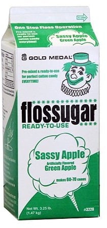 Gold Medal Apple Candy Floss Sugar 1.47kg Tub Makes 60/70 Cones