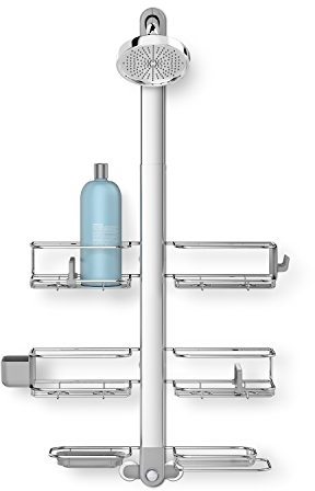 simplehuman adjustable shower caddy XL handheld-compatible stainless steel + anodized aluminum