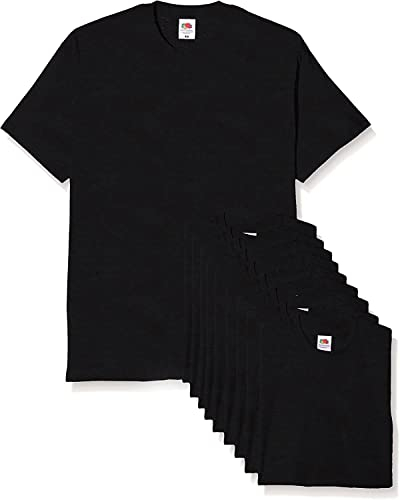 Fruit of the Loom Men's Original T. T Shirt, Black, XXL UK