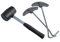 Tent Peg Extractor Puller Remover and 16oz Rubber Mallet Steel Camping Hammer Set