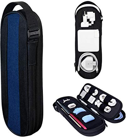 Side by Side Taschen Organizer für Technik, Elektronik, Kabel, Ladegeräte | Alltagstragetasche für Kabel, Gadgets, Zubehör | Aufbewahrungskoffer für Reiseutensilien zum Fliegen