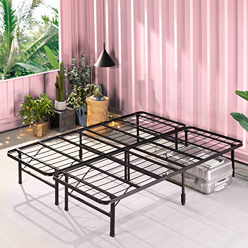 Sommier SmartBase déjà monté 35 cm ZINUS | Cadre de lit plateforme en métal | Facile à monter | Rangement sous le lit | 160 x 200 cm | Noir