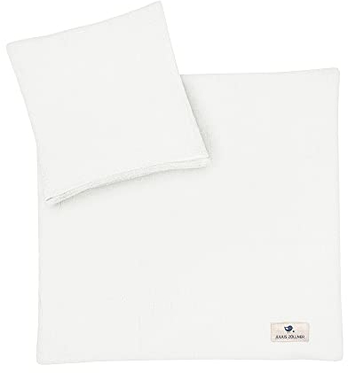 Julius Zöllner Musselin - Kinderbettwäsche 80x80 + 35x40 cm, 2-teiliges Set aus Deckenbezug und Kissenbezug, 100 Prozent Baumwoll-Musselin, mit Reißverschluss, Standard 100 by OEKO-TEX, Ivory