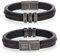 Lam Hub Fong Personalisierte Herren Armband mit 1-5 Namen Gravur Perlen Lederarmband Familie Freund Vater Sohn Geschenk für Jubiläum Valentinstag Vatertag (3 Names)