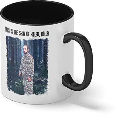 This is the skin of killer Bella Trending Weiße Kaffeetasse Mug mit schwarzen Felgen & Griff