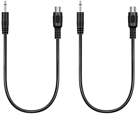 Bolvek Confezione da 2 adattatori da jack mono maschio da 3,5 mm TS mono a singolo RCA femmina, convertitore audio e video