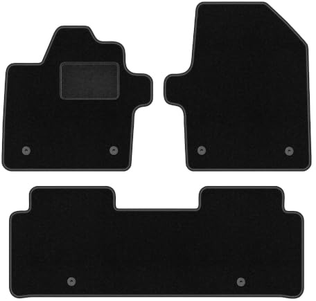 Velours-Fußmatten passend für Kia EV6 2021-, Schwarz, LUX, passgenau | passend für Crossover; Velours-Teppich (Polypropylen), ca. 6,5 mm; rutschfest, runde Befestigungen (Typ AV)