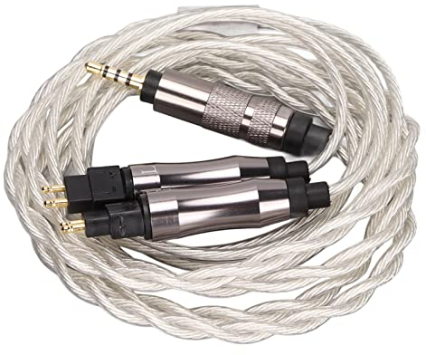 ASHATA 36-adriges Silber-Kupfer-Kopfhörer-Ersatz-Upgrade-Kabel, 2,5 Mm Vergoldeter Gerader Stecker, Plug-and-Play, für HD414 HD650 HD600 HD580 HD25 HD535