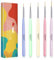 Lofuanna 5pcs Pinceau Nail Art Ongles,Pinceau pour Revêtement d'ongles,Pinceau pour Vernis à Ongles,Manche de Couleur pour Nail Art Design Manucure(Taille 7/9/11/15/20mm)