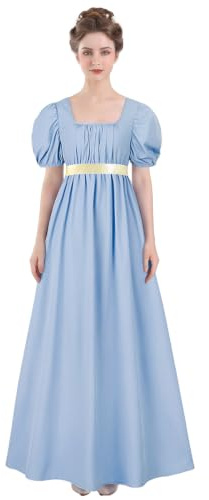 HEQU Ff0edxh728912 Impero Donna | Fascia in raso rimovibile, vita impero, stile vintage, abito formale, matrimonio, cosplay, Halloween, feste