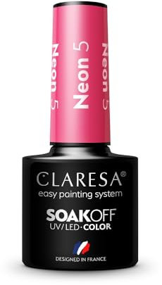 Lot de 5 vernis à ongles UV fluo 5 ml. Claresa