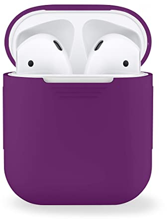 MyGadget Cover in Silicone Morbido Custodia Compatibile con Apple AirPods 1 e 2 Generazione - Case per Cuffie Auricolari - Skin in Gomma - Violetto