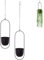 LIKEUDO 2 macetas colgantes de metal negro para plantas – Decoración de jardín moderna ovalada