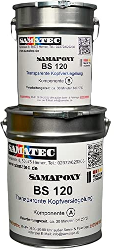 Bodenbeschichtung 2K Epoxidharz transparente seidenmatte Kopfversiegelung SamaPoxy BS120 (1 Kg (ca. 10m²))