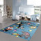 Kinderzimmer-Teppich mit verschiedenen Tiermotiven | pflegeleicht | in blau, 160x230 cm