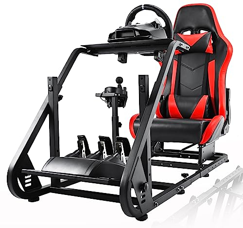 Anman Racing Simulator Cockpit-A37 fit for Logitech G25/27/29/920/923 Thrustmaster T80 T150 T248 Steering Wheel Stand with Seat Gifts for Game Lovers without Wheel Pedal and Handbrake