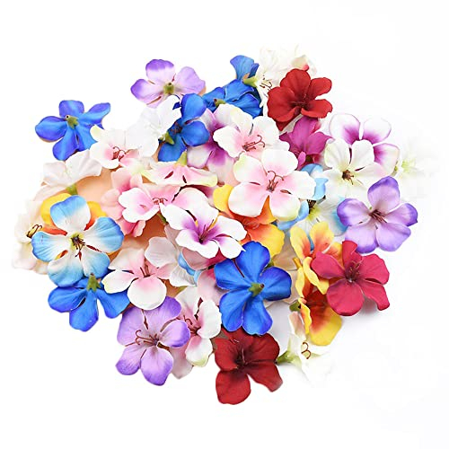 Pleenild 50 Pcs Artificial Orchid Heads Fake Orchid Flowers Head Silk Flower Head Handmade for Home Wedding Wreath Scrapbooking DIY Craft Accessories (Mixed Color)