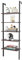 HOMASIS Leiterregal mit 5 Ebenen, Wandregal mit Metallrahmen, Wandmontage Bücherregal Standregal Lagerregal Büroregal, Aufbewahungsregal für Wohnzimmer Zuhause Büro, 61 x 30 x 183 cm (Braun+Schwarz)